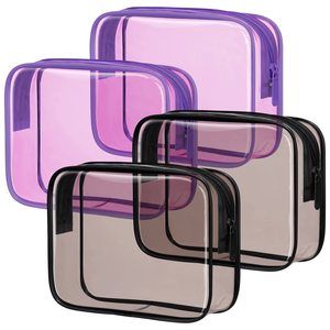 Clear Makeup Bags, 4 Pack Well-made Clear Cosmetic Bags With Zipper,🐻